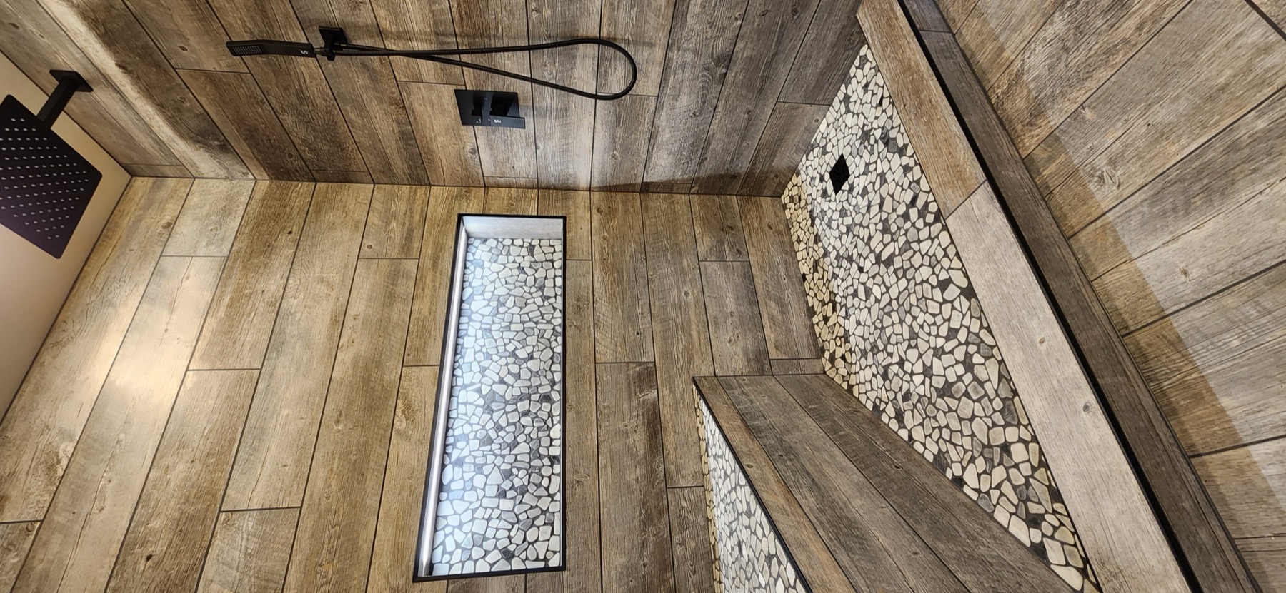 Rustic Wood-Look Shower completed project